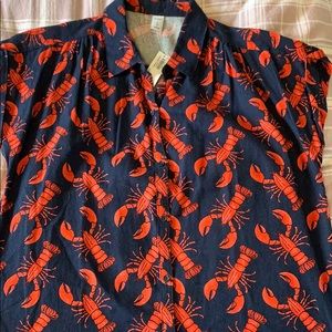 Large gap button down dress with lobster design